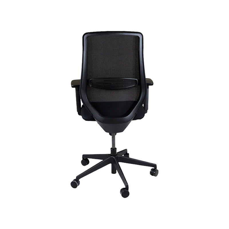 Saxe : <tc>Scudo</tc> Chaise de travail avec assise en tissu noir sans appui-tête - Reconditionnée