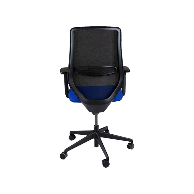 <tc>The Office Crowd</tc>: <tc>Scudo</tc> Chaise de travail avec assise en tissu bleu sans appui-tête - Reconditionnée