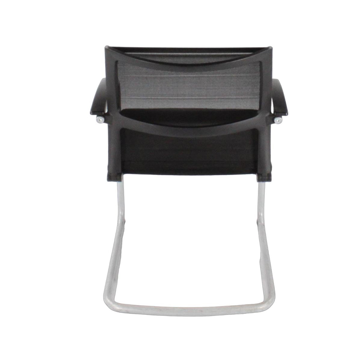 <tc>Sedus</tc>: Chaise cantilever ouverte avec dossier en maille et tissu noir - Reconditionnée
