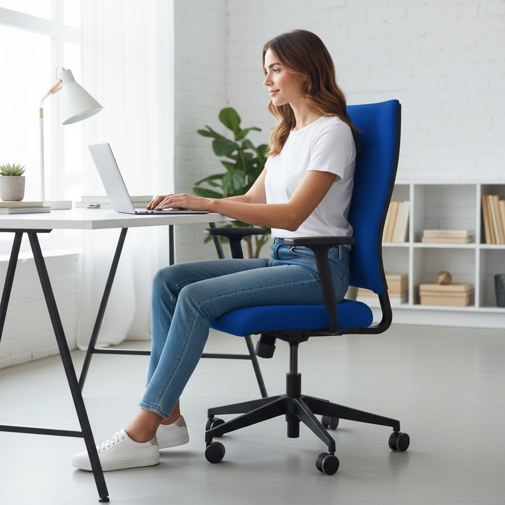 Sedus: Quarterback Task Chair in Blue Fabric with a Blue Fabric Back - Refurbished