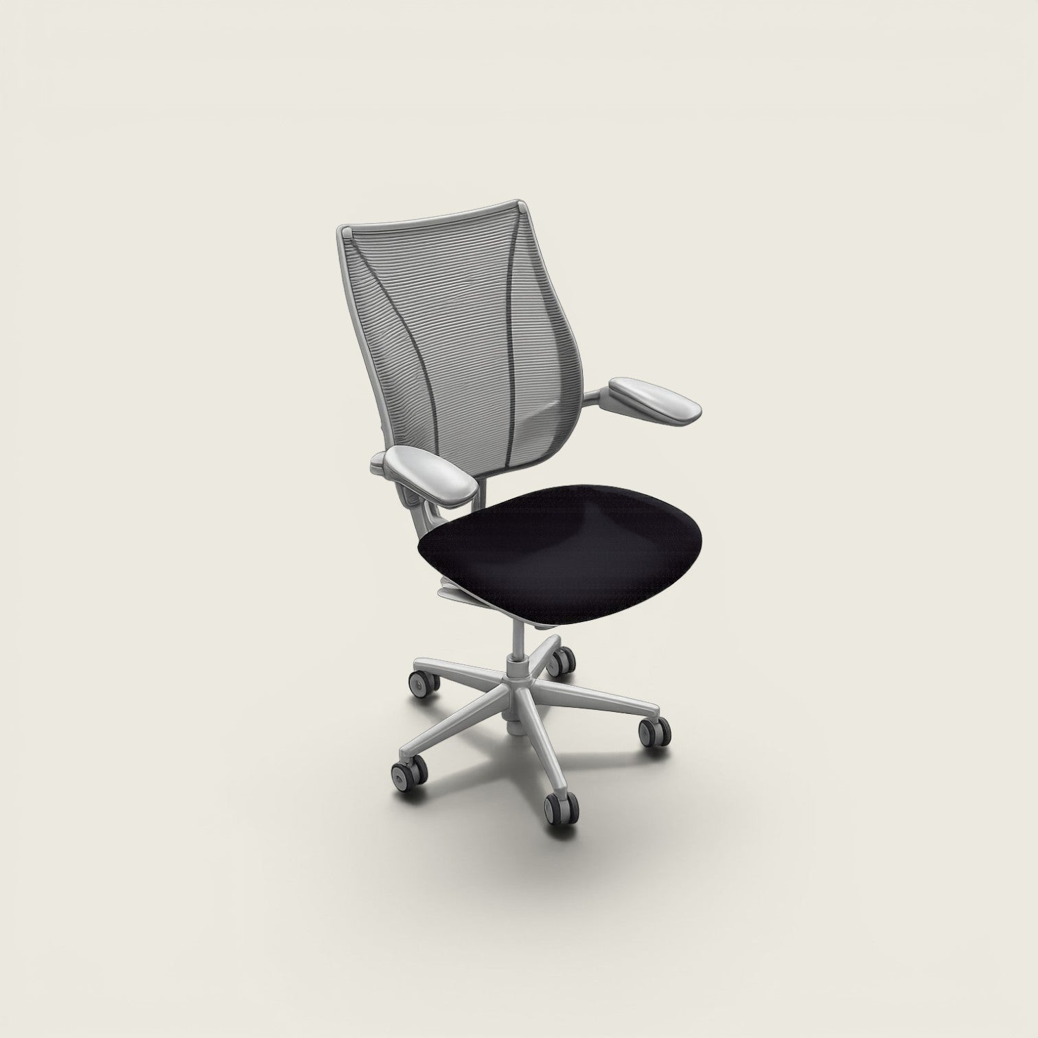 <tc>Humanscale</tc>: <tc>Liberty</tc> Chaise de bureau en tissu noir - Remis à neuf