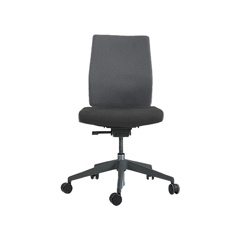 <tc>Senator</tc>: Chaise de travail Free Flex en tissu gris sans accoudoirs - Reconditionnée