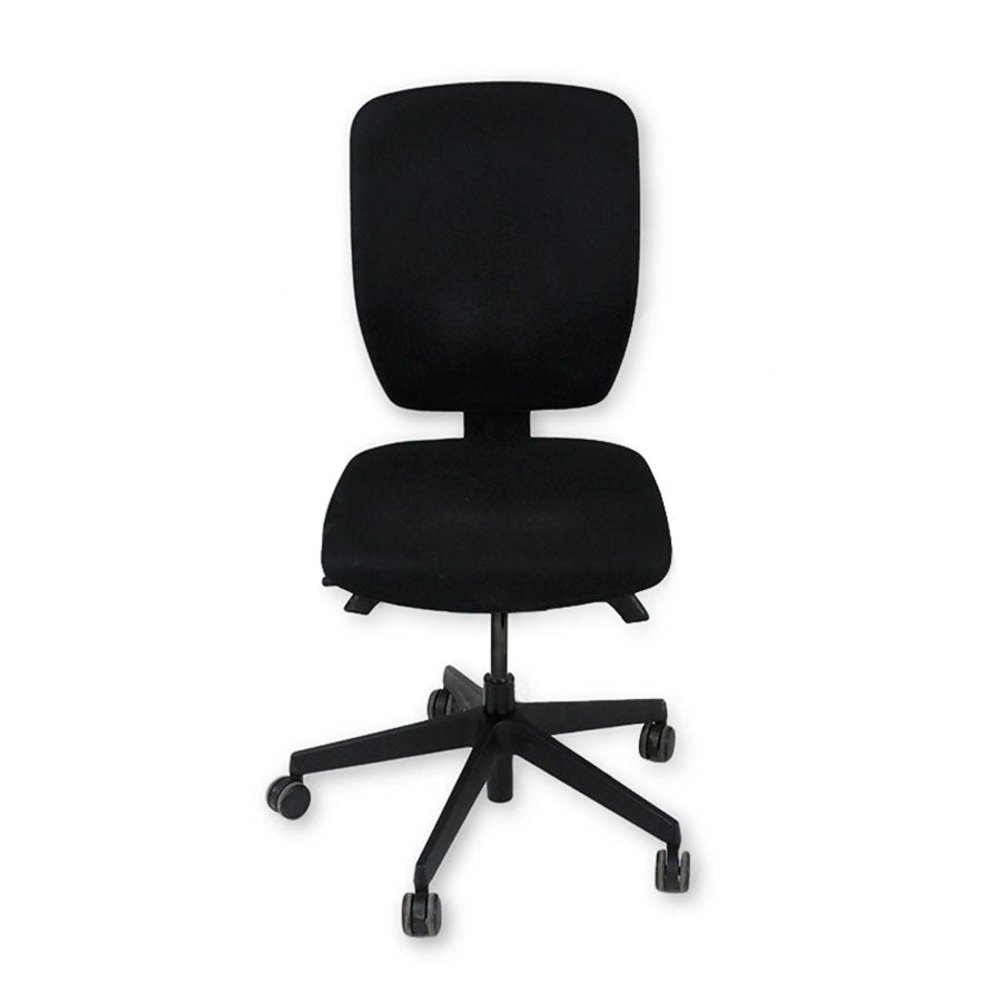 <tc>Senator</tc>: <tc>Dash</tc> Chaise de travail entièrement réglable en tissu noir sans accoudoirs - Reconditionnée