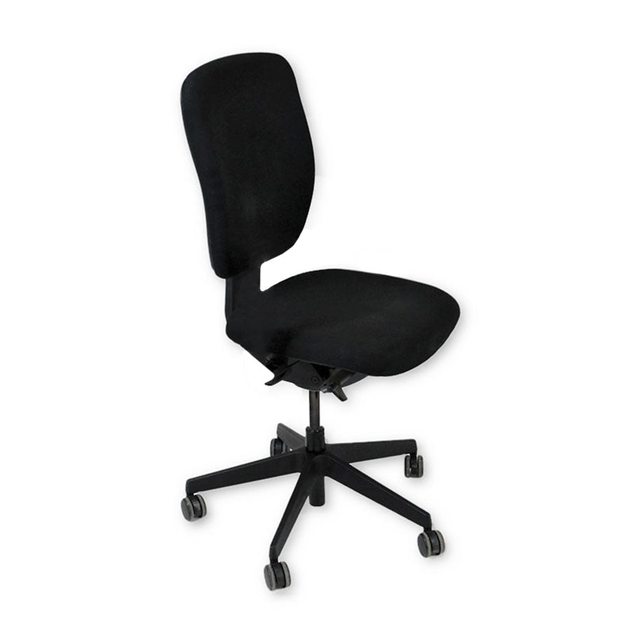 <tc>Senator</tc>: <tc>Dash</tc> Chaise de travail entièrement réglable en tissu noir sans accoudoirs - Reconditionnée