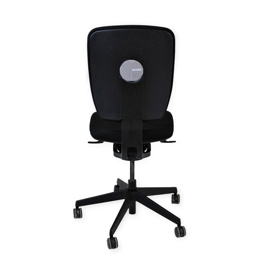 <tc>Senator</tc>: <tc>Dash</tc> Chaise de travail entièrement réglable en tissu noir sans accoudoirs - Reconditionnée