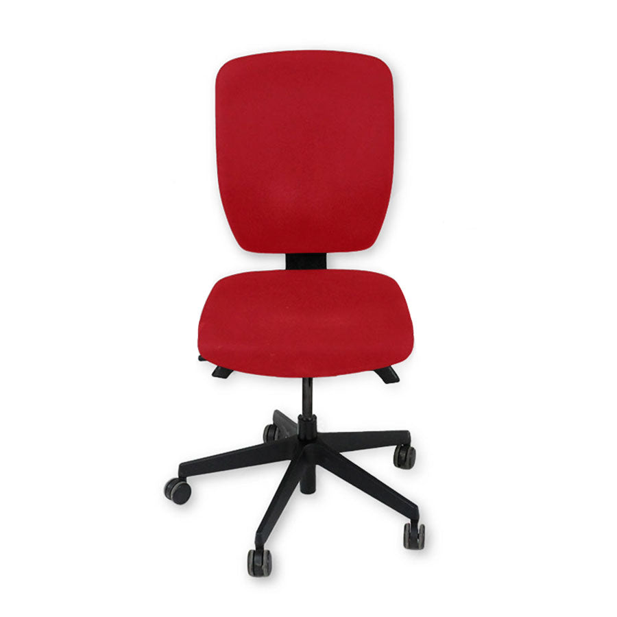 <tc>Senator</tc>: <tc>Dash</tc> Chaise de travail entièrement réglable en tissu rouge sans accoudoirs - Reconditionnée