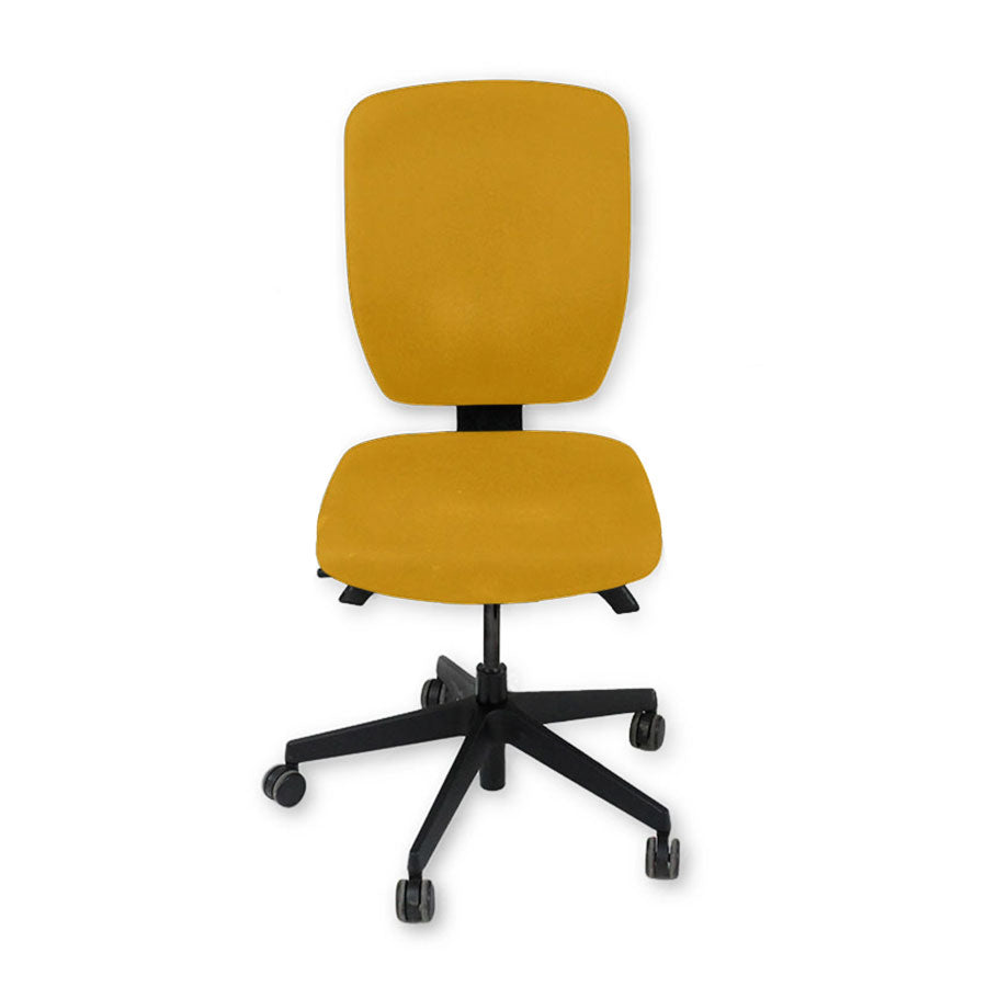 <tc>Senator</tc>: <tc>Dash</tc> Chaise de travail entièrement réglable en tissu jaune sans accoudoirs - Reconditionnée