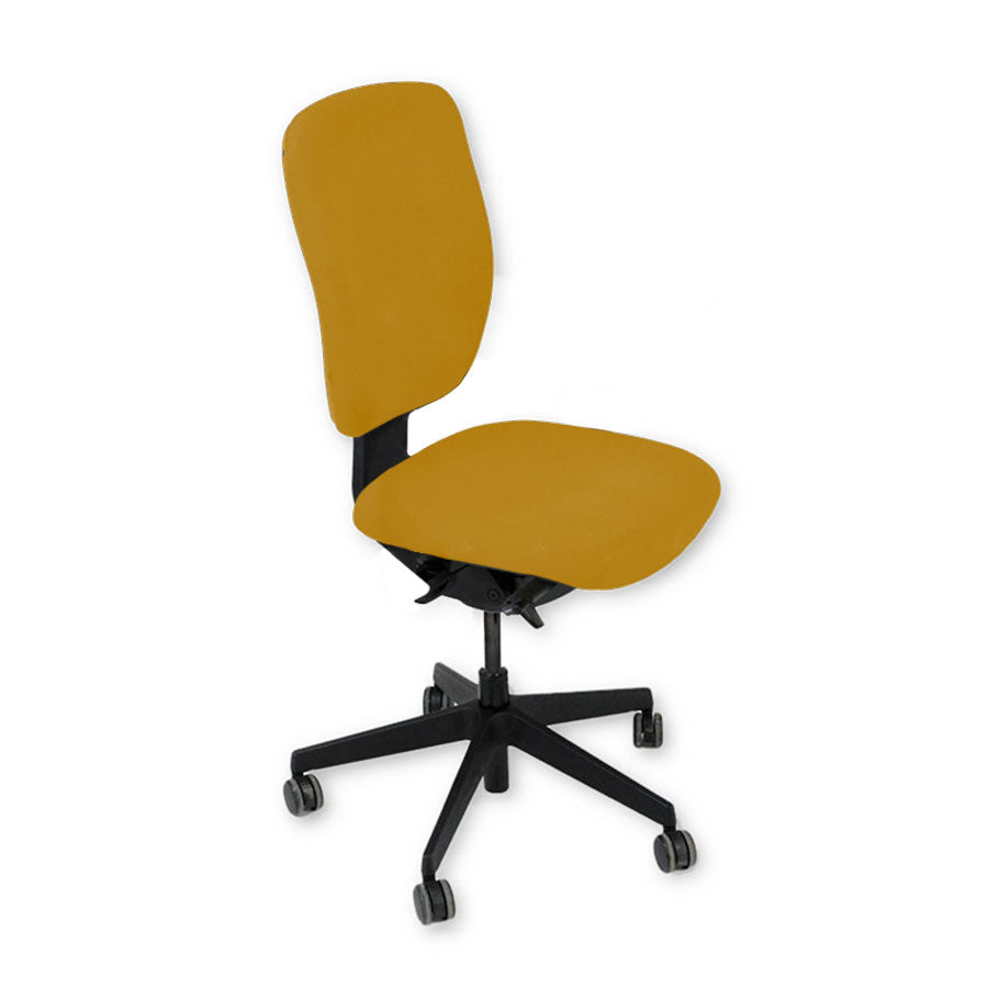 <tc>Senator</tc>: <tc>Dash</tc> Chaise de travail entièrement réglable en tissu jaune sans accoudoirs - Reconditionnée