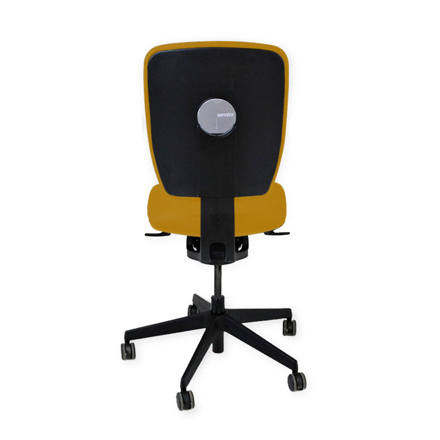 <tc>Senator</tc>: <tc>Dash</tc> Chaise de travail entièrement réglable en tissu jaune sans accoudoirs - Reconditionnée