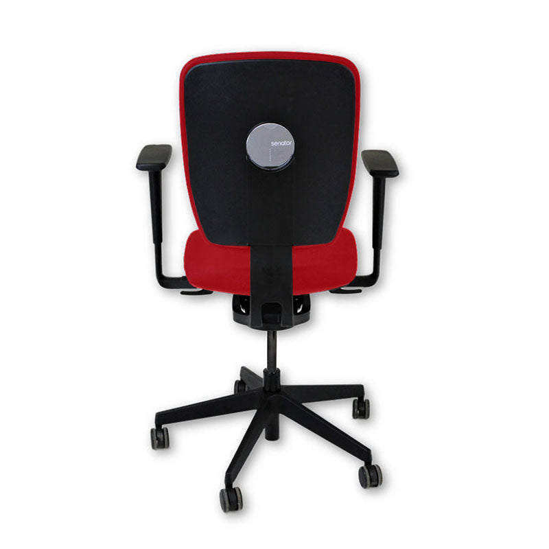 <tc>Senator</tc>: <tc>Dash</tc> Chaise de travail entièrement réglable en tissu rouge - Reconditionnée
