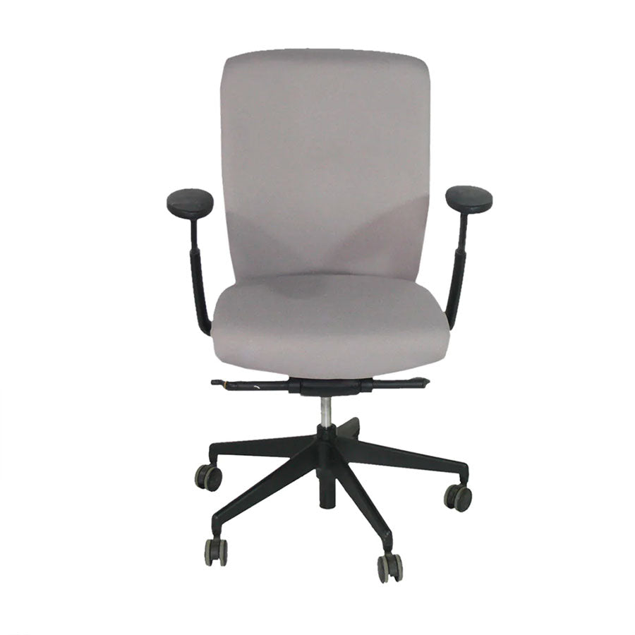 <tc>Senator</tc>: Chaise de bureau Enigma S21 avec cadre noir en tissu gris - Reconditionnée