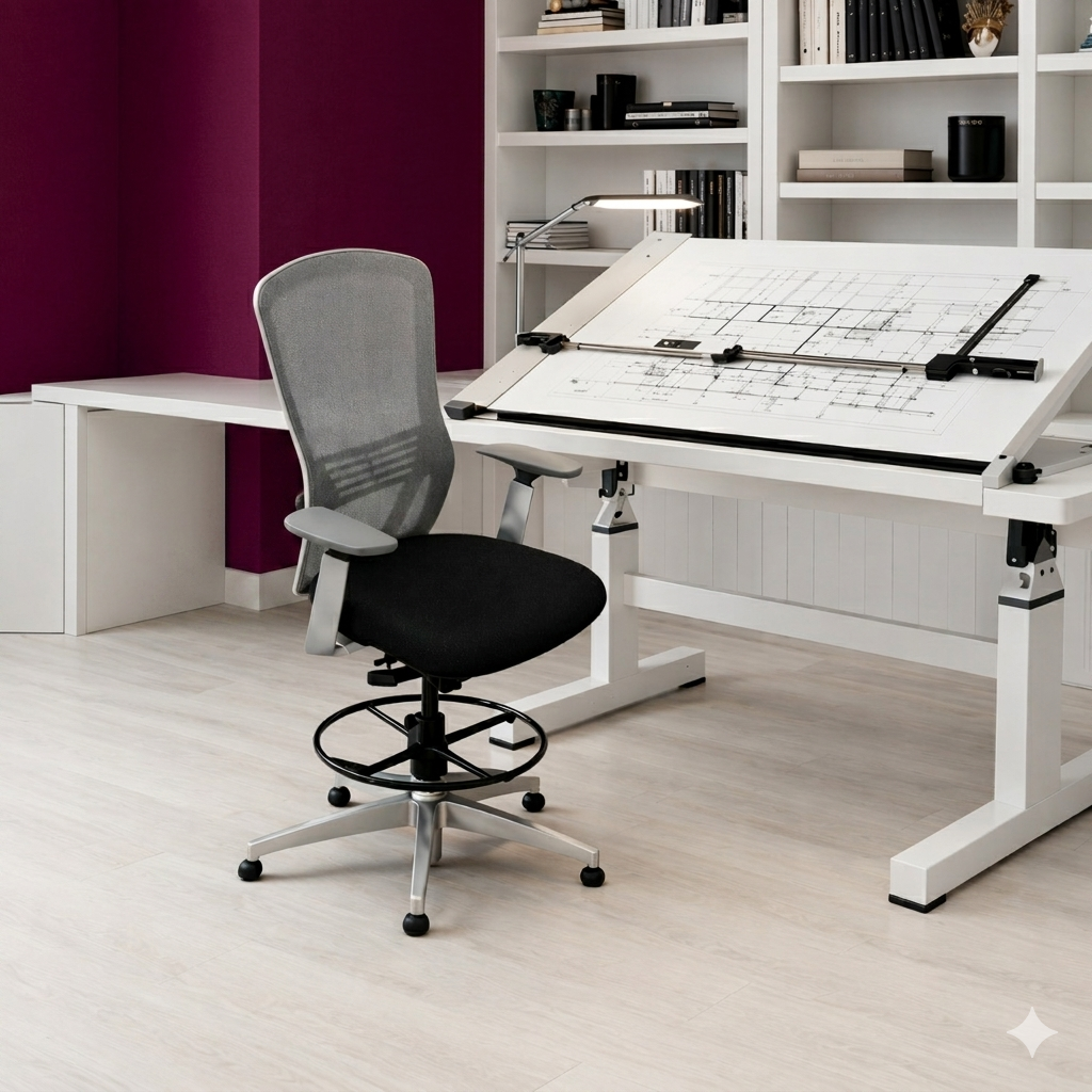Senator: Ousby Draughtsman Chair in Black - Refurbished