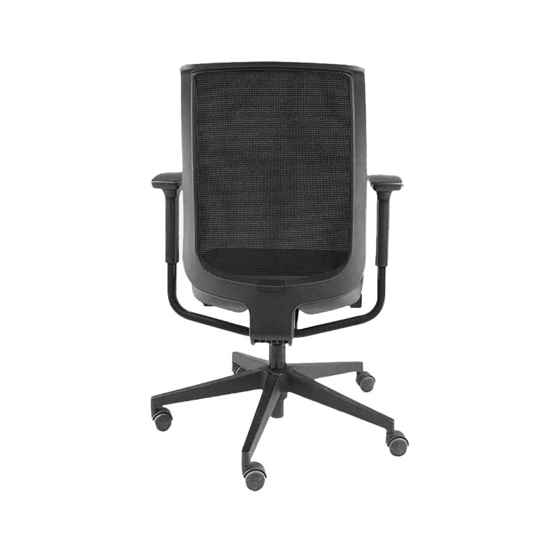 <tc>Steelcase</tc>: Chaise de bureau Reply avec dossier en maille et tissu gris - Reconditionnée