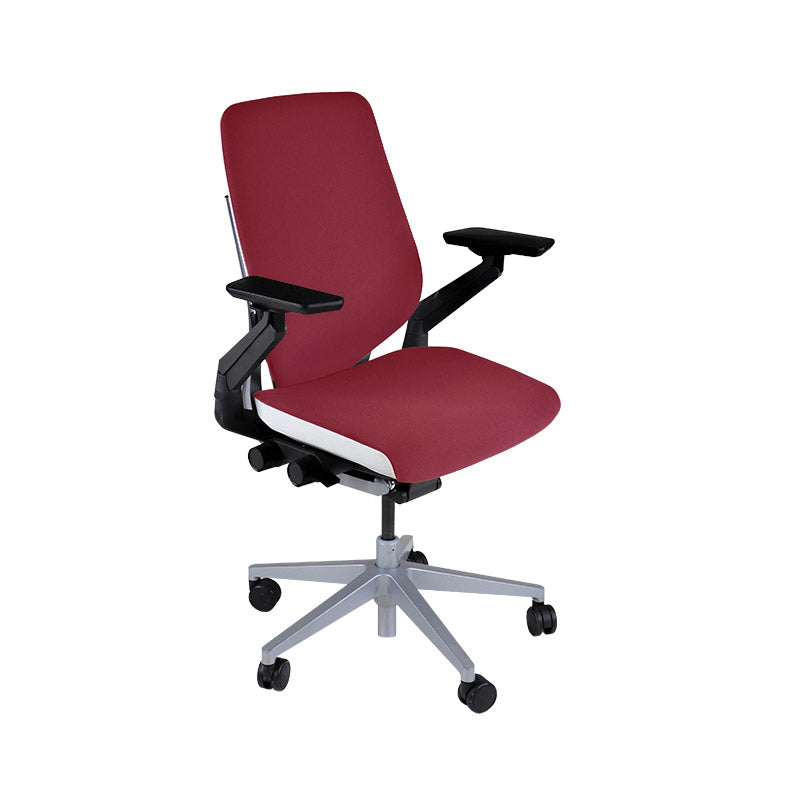 <tc>Steelcase</tc>: Chaise de bureau ergonomique Gesture - Cuir bordeaux - Reconditionnée