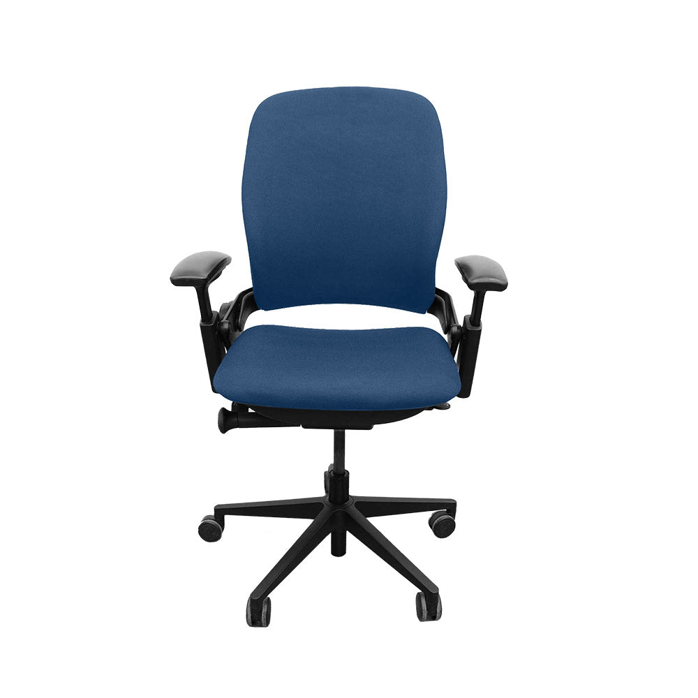<tc>Steelcase</tc>: <tc>Leap V2</tc> Chaise de bureau à hauteur réglable avec accoudoirs uniquement - Tissu bleu - Reconditionnée