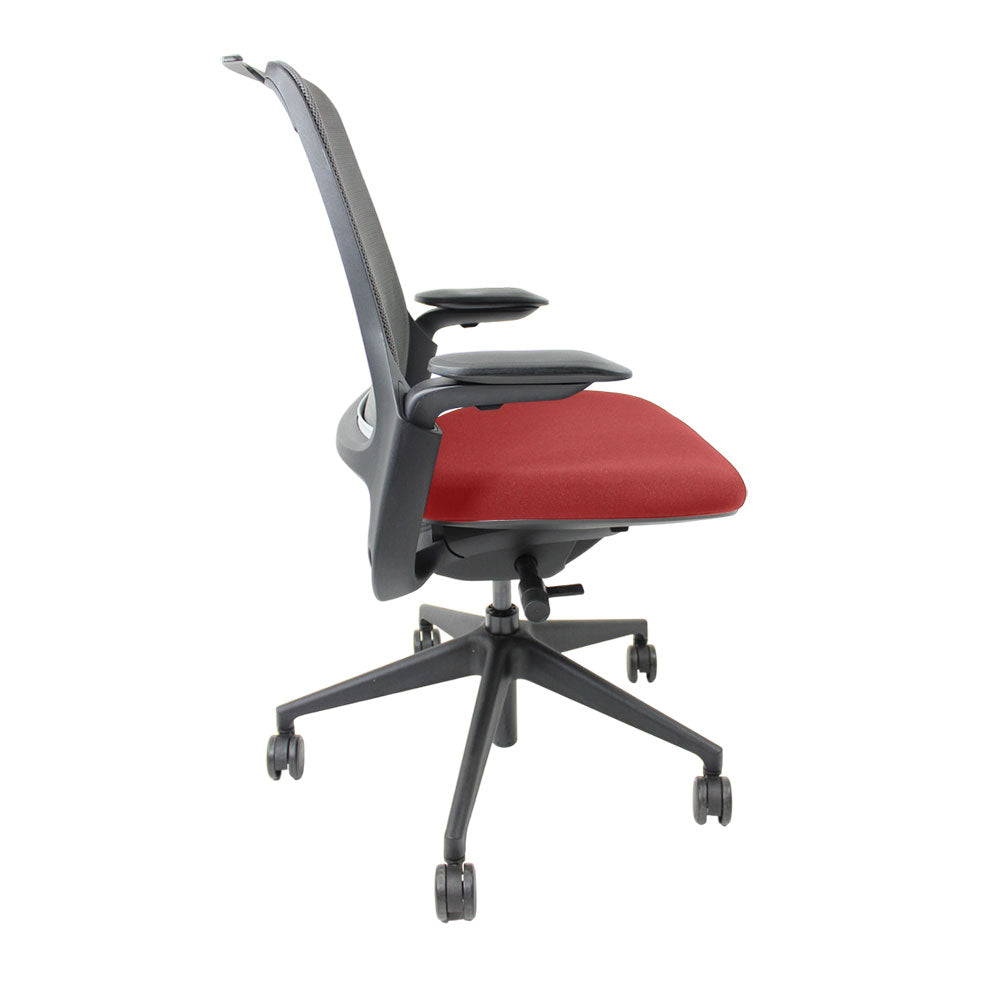 <tc>Steelcase</tc>: Chaise de bureau ergonomique Série 1 en tissu rouge - Reconditionnée