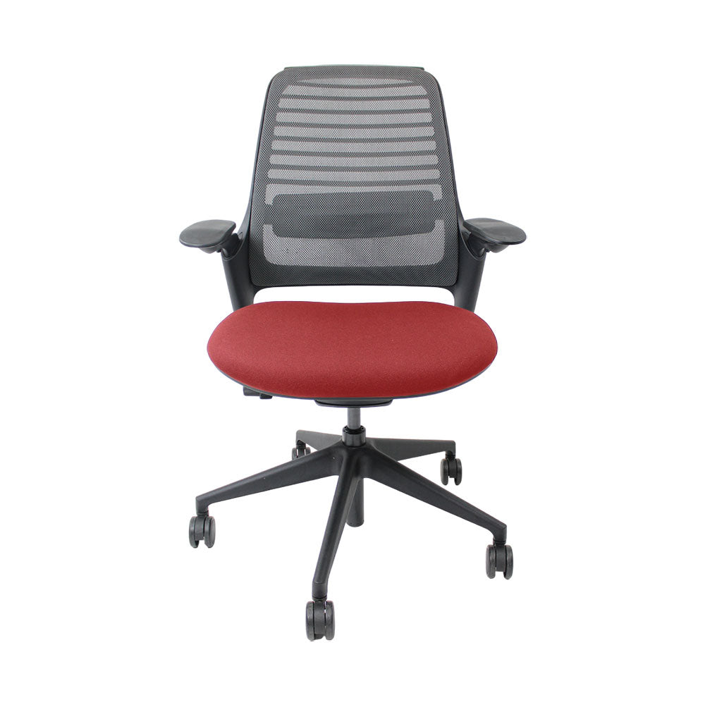 <tc>Steelcase</tc>: Chaise de bureau ergonomique Série 1 en tissu rouge - Reconditionnée