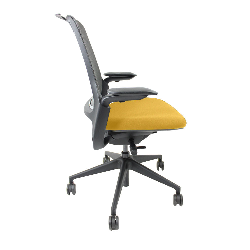 <tc>Steelcase</tc>: Chaise de bureau ergonomique Série 1 en tissu jaune - Reconditionnée