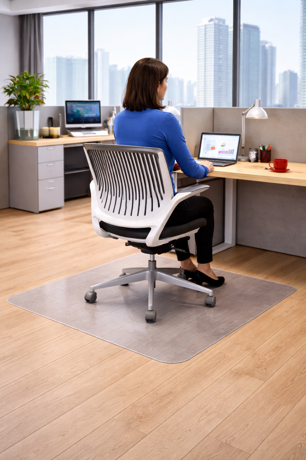 Steelcase: Cobi Task Chair in black with white frame - Refurbished
