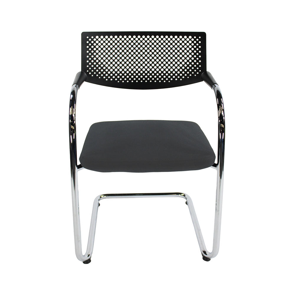<tc>Vitra</tc>: <tc>VisaVis</tc> 2 chaises de réunion en tissu gris - Rénovées