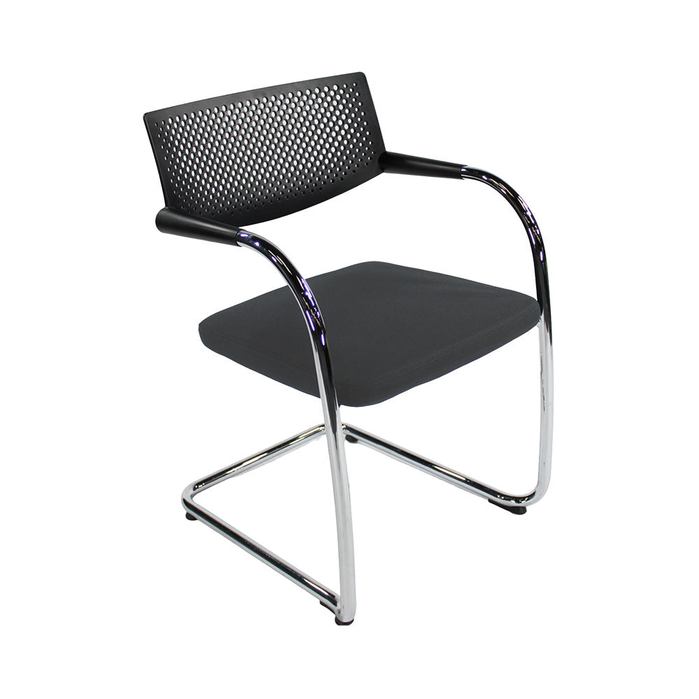 <tc>Vitra</tc>: <tc>VisaVis</tc> 2 chaises de réunion en tissu gris - Rénovées