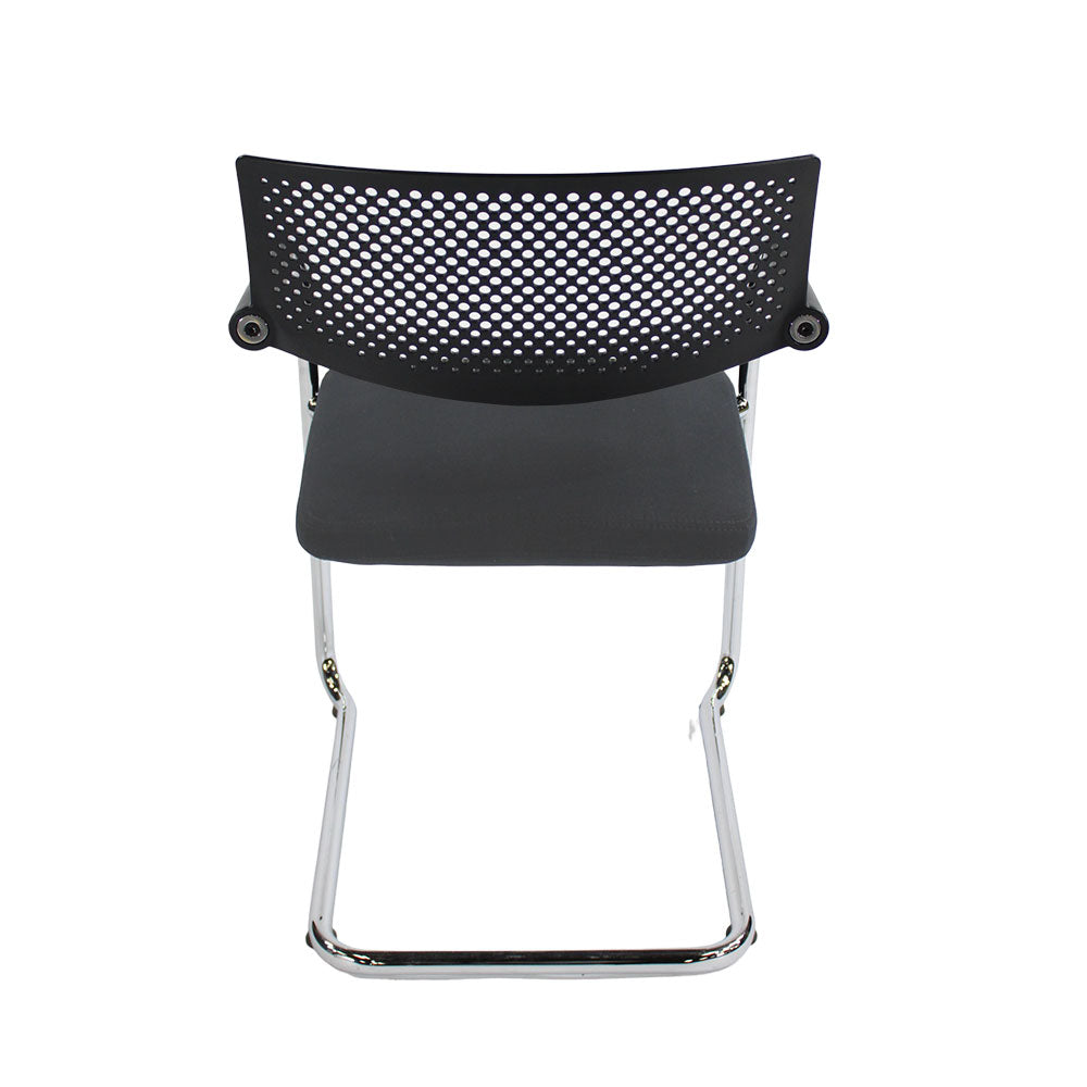 <tc>Vitra</tc>: <tc>VisaVis</tc> 2 chaises de réunion en tissu gris - Rénovées