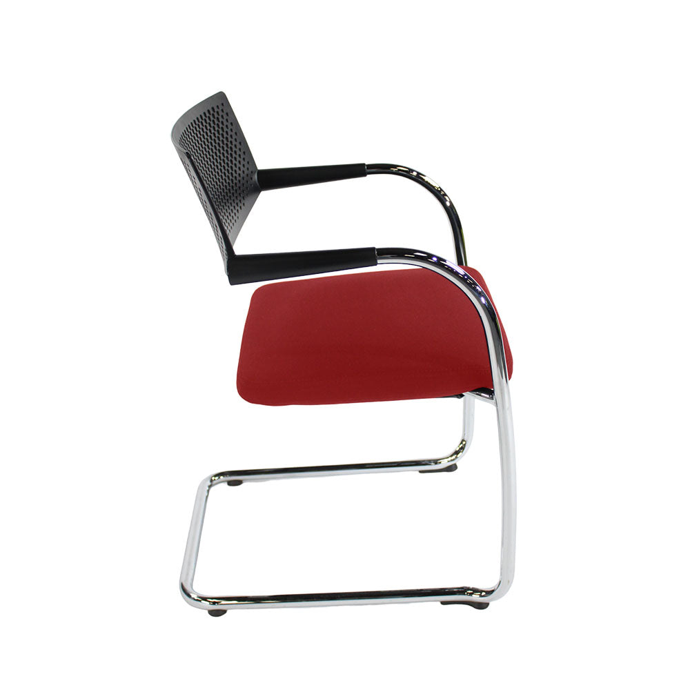 Vitra: VisaVis 2 Meeting Chair in Red Fabric - Refurbished