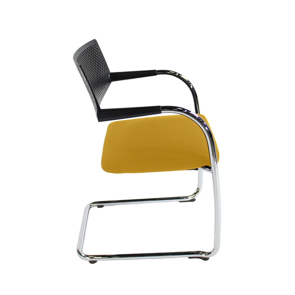 Vitra: VisaVis 2 Meeting Chair in Yellow Fabric - Refurbished
