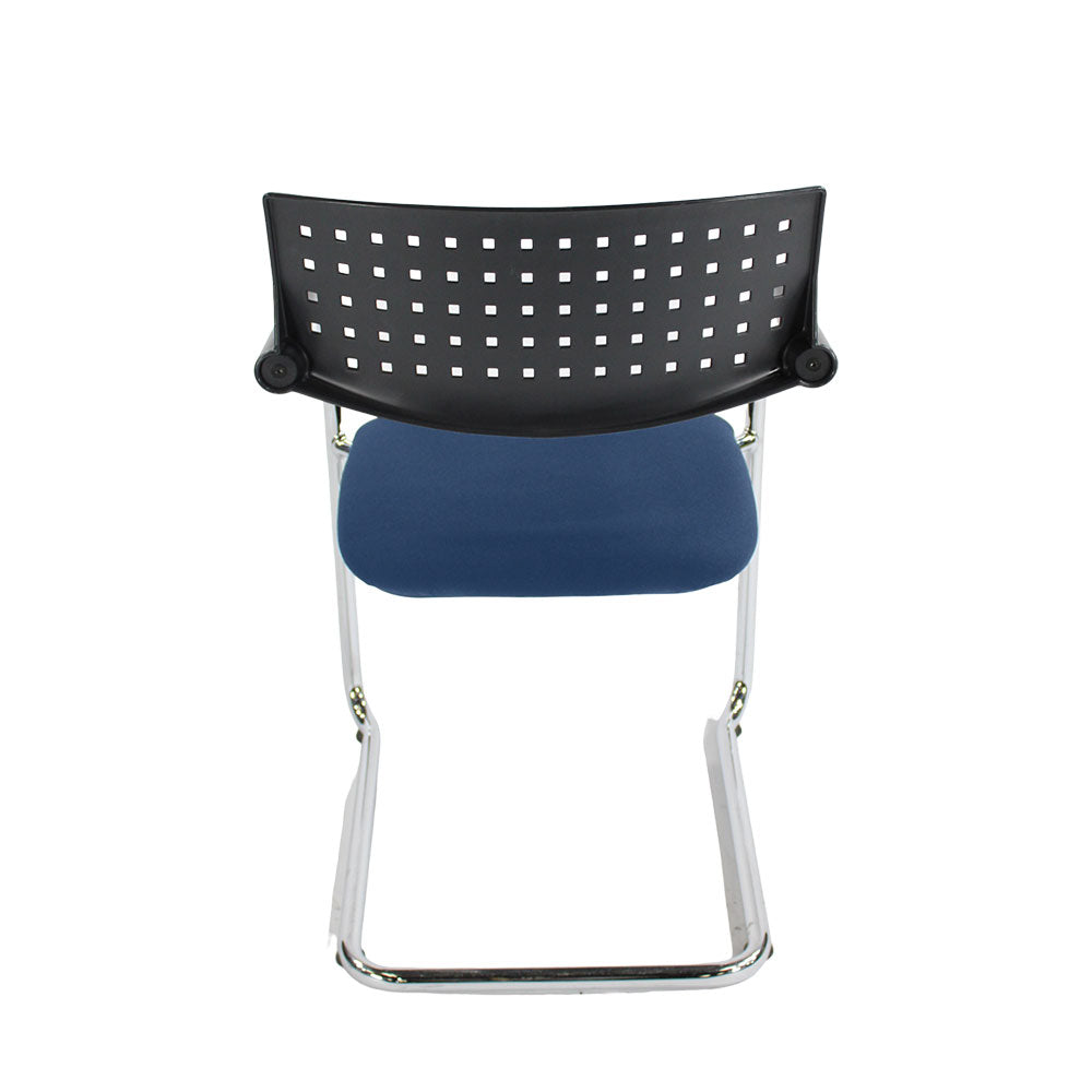 <tc>Vitra</tc>: <tc>VisaVis</tc> Chaise de réunion en tissu bleu - Rénovée