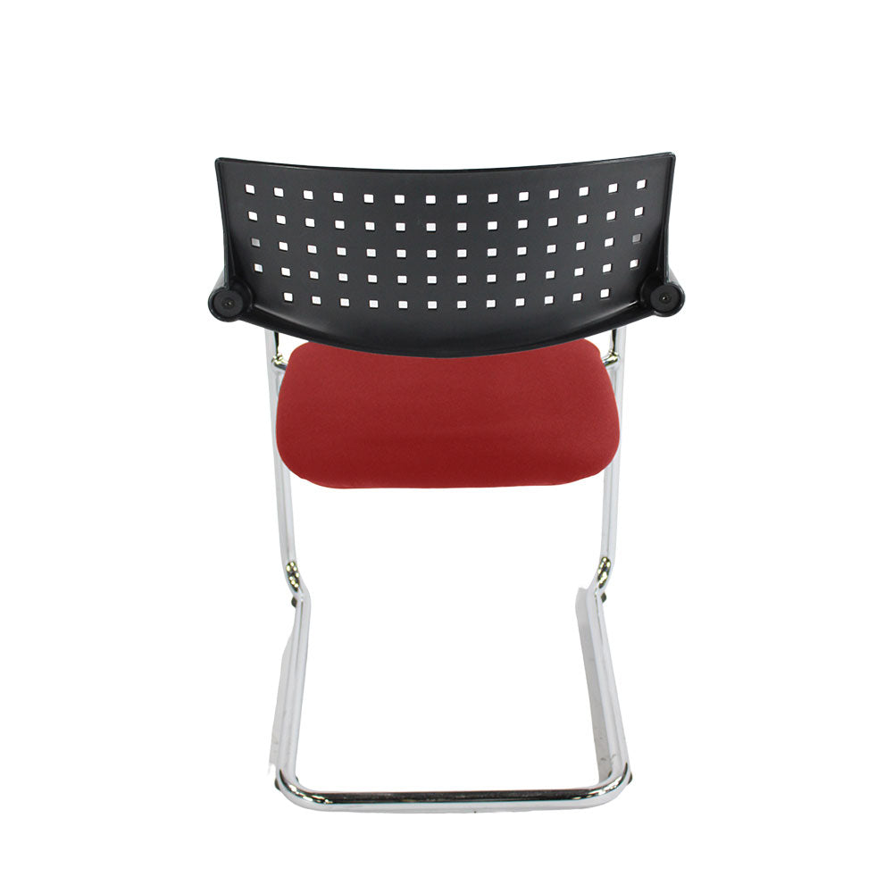 <tc>Vitra</tc>: <tc>VisaVis</tc> Chaise de réunion en tissu rouge - Rénovée
