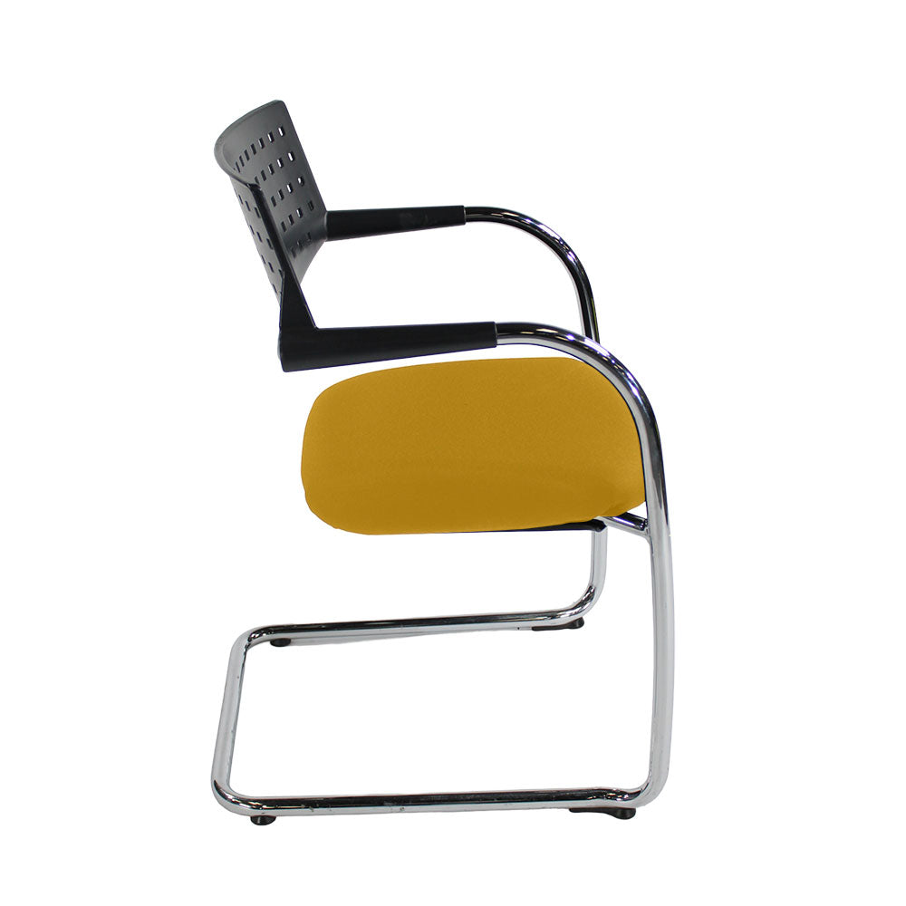 Vitra: VisaVis Meeting Chair in Yellow Fabric - Refurbished