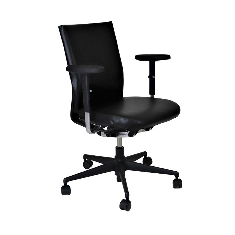 <tc>Vitra</tc>: <tc>Axess</tc> Chaise de bureau en cuir noir - Reconditionnée