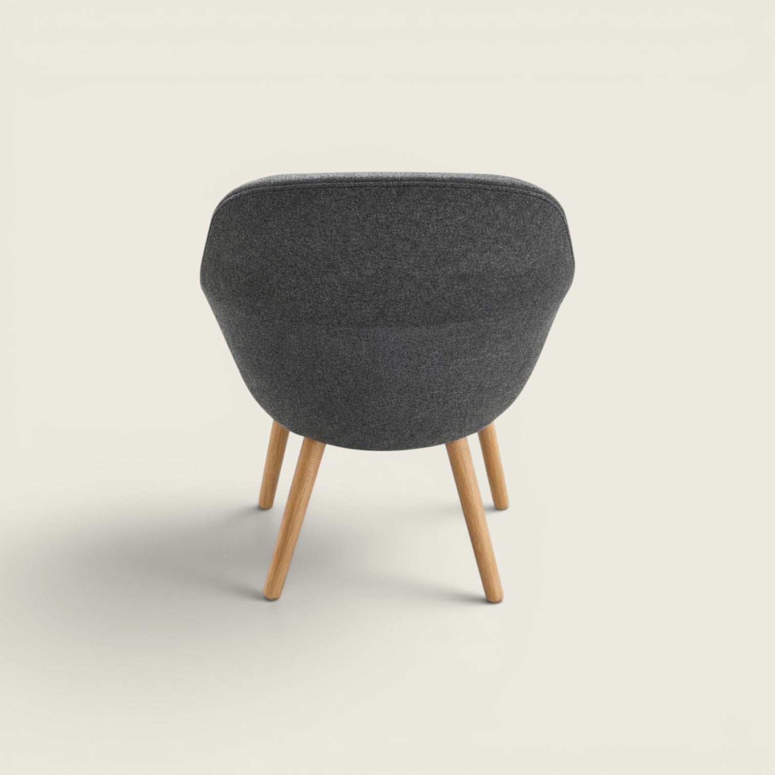 Walter Knoll: 375 Lounge Chair In Grey With Wooden Legs - Refurbished