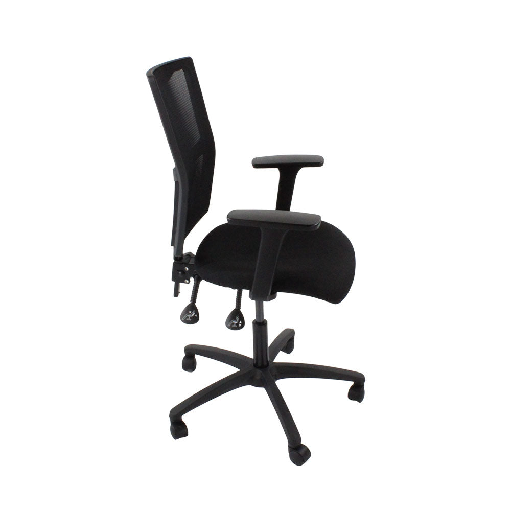 SAXEN: Ergo 2 Chaise de tâche en tissu noir - rénové