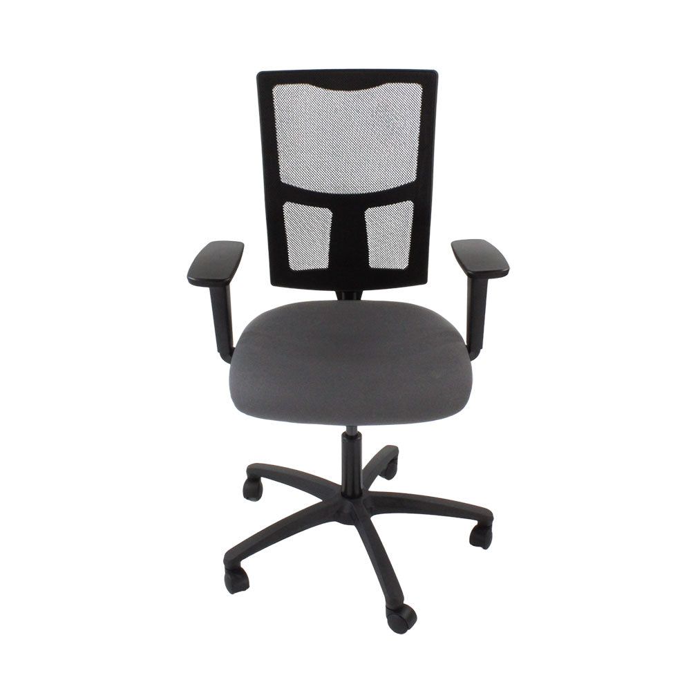 SAXEN: Ergo 2 Chaise de tâche en tissu gris - rénové