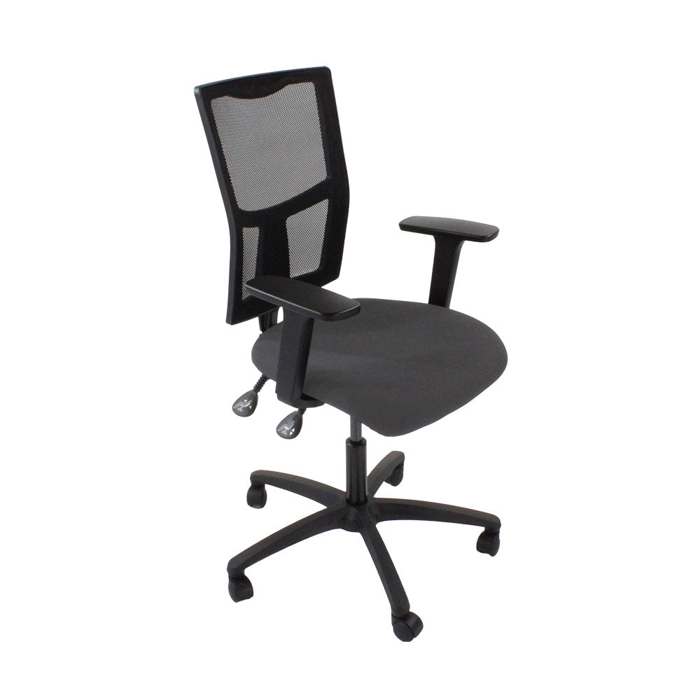 SAXEN: Ergo 2 Chaise de tâche en tissu gris - rénové