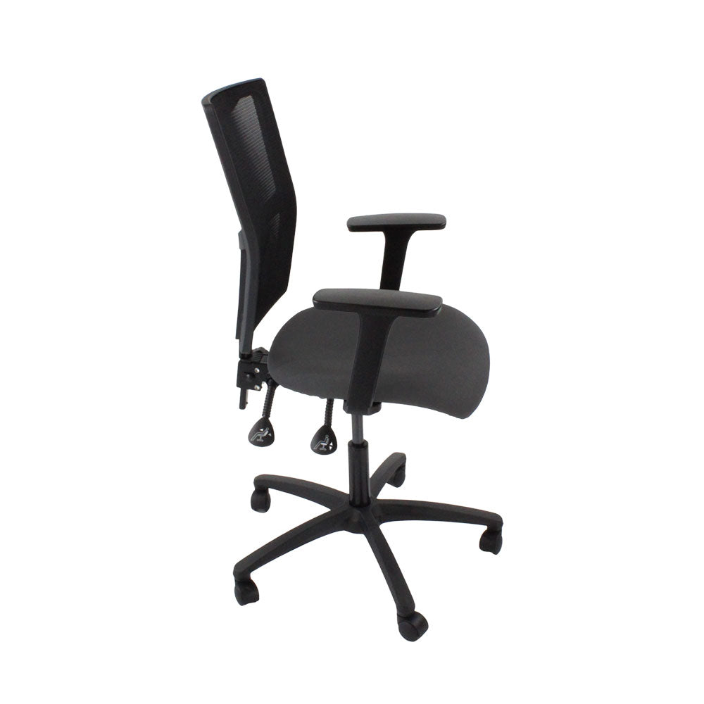SAXEN: Ergo 2 Chaise de tâche en tissu gris - rénové