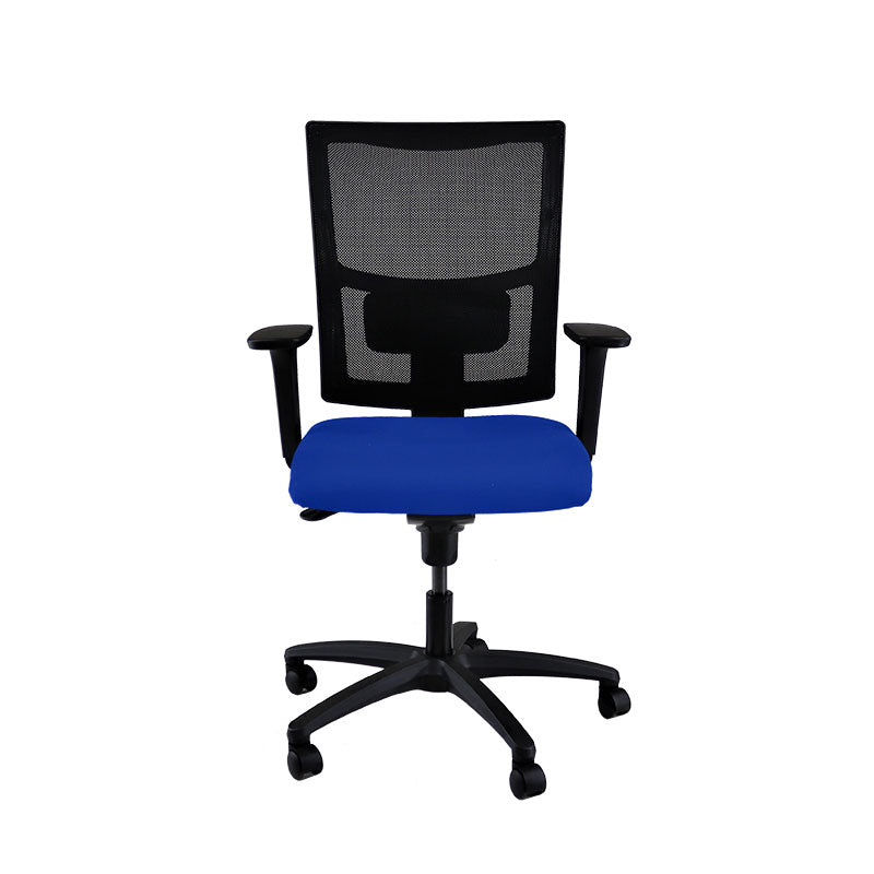 SAXEN: Chaise de tâche Ergo en tissu bleu - rénové