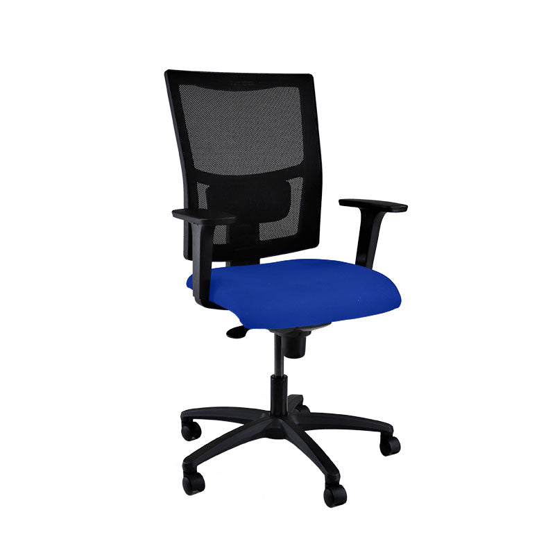 SAXEN: Chaise de tâche Ergo en tissu bleu - rénové