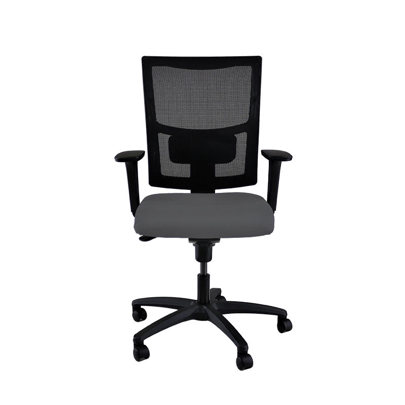 SAXEN: Chaise de tâche Ergo en tissu gris - rénové