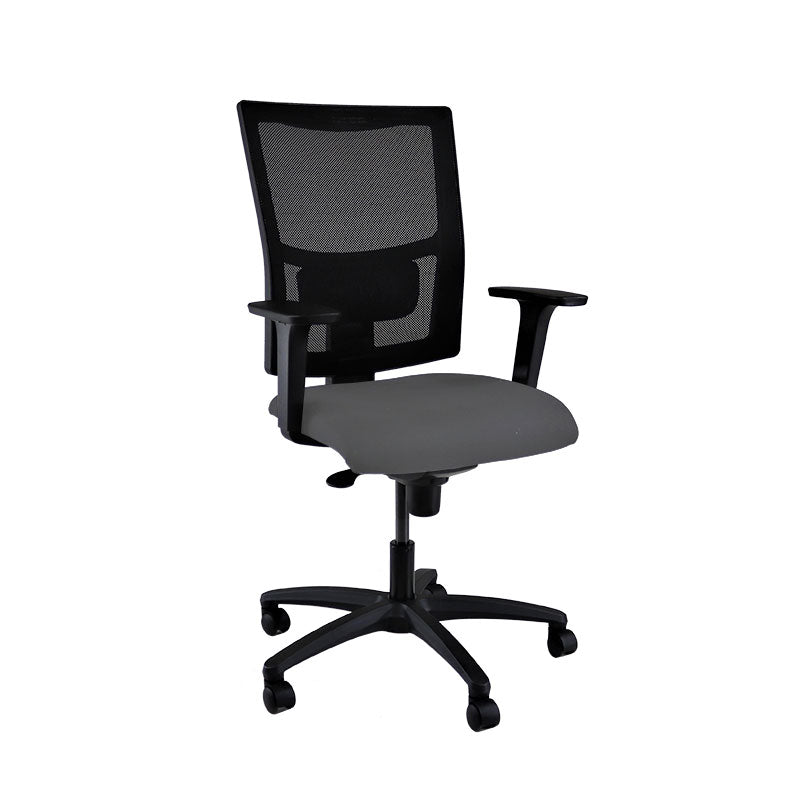 SAXEN: Chaise de tâche Ergo en tissu gris - rénové
