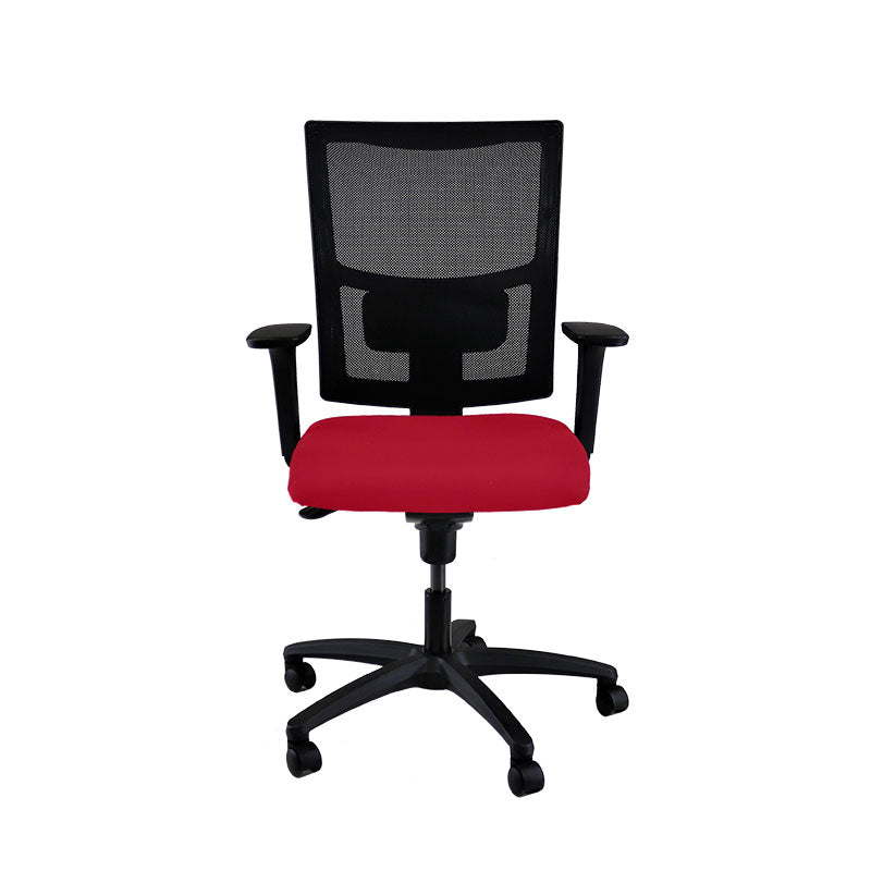 SAXEN: Chaise de tâche Ergo en tissu rouge - rénové