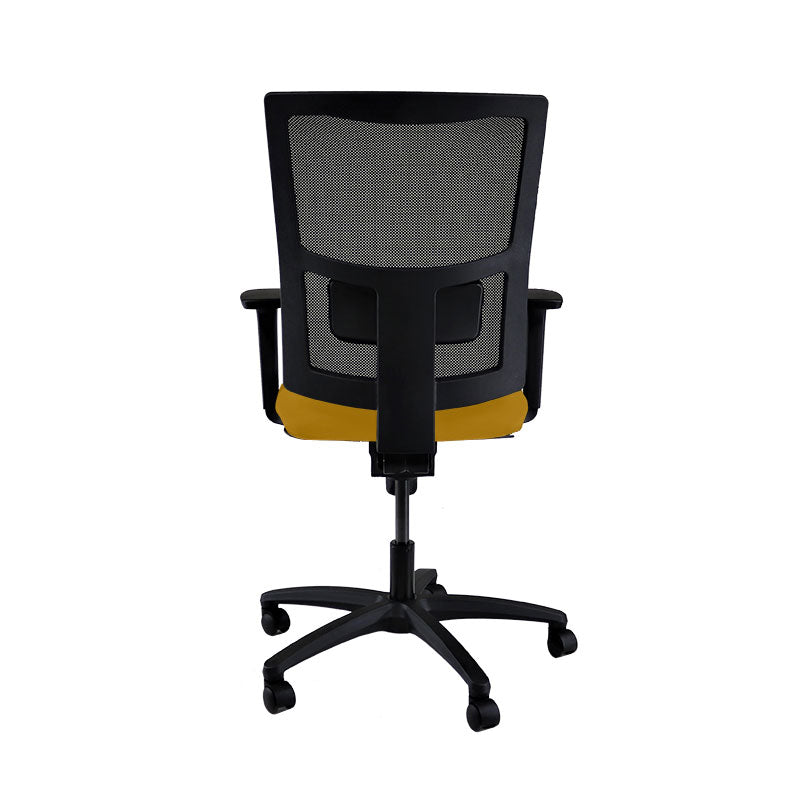 Saxen: Ergo Task Chair in Yellow Fabric - Refurbished