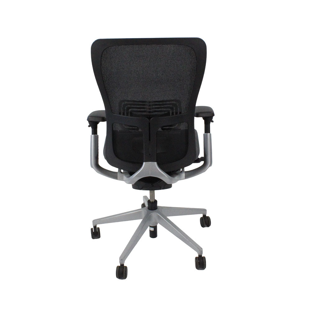 <tc>Haworth</tc>: <tc>Zody Comforto</tc> Chaise de bureau 89 en tissu gris/cadre gris - Reconditionnée