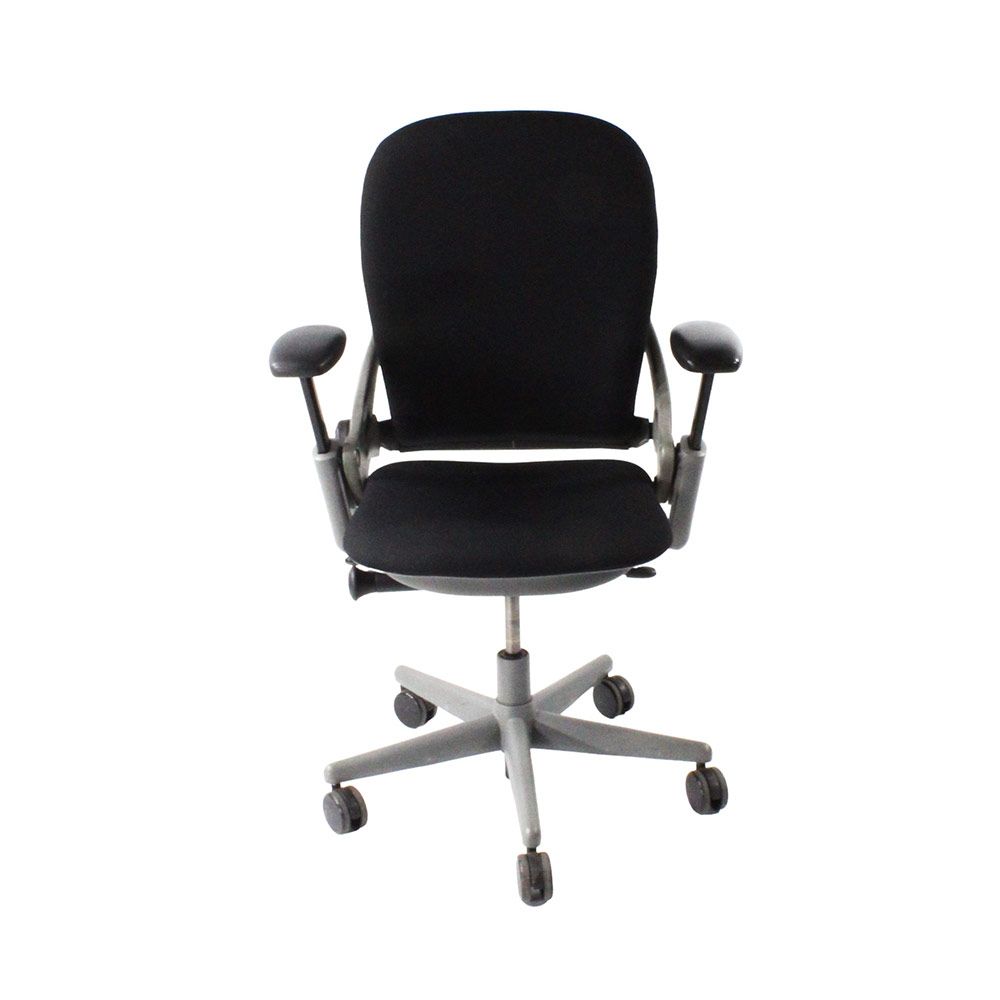 <tc>Steelcase</tc>: <tc>Leap V1</tc> Chaise de bureau - Structure grise/tissu noir - Reconditionnée