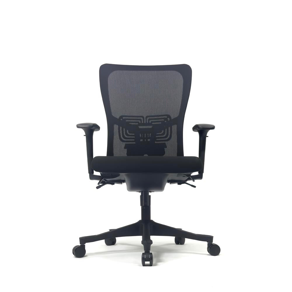 <tc>Haworth</tc>: <tc>Zody Comforto</tc> Chaise de travail 89 en tissu noir/cadre noir - Reconditionnée