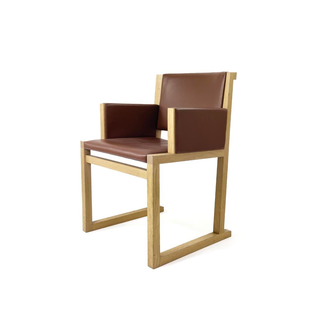 <tc>B&B Italia</tc>: Chaise Musa en cuir marron - Reconditionnée