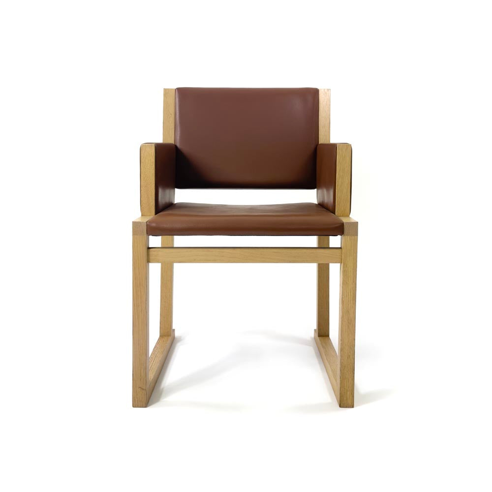 <tc>B&B Italia</tc>: Chaise Musa en cuir marron - Reconditionnée
