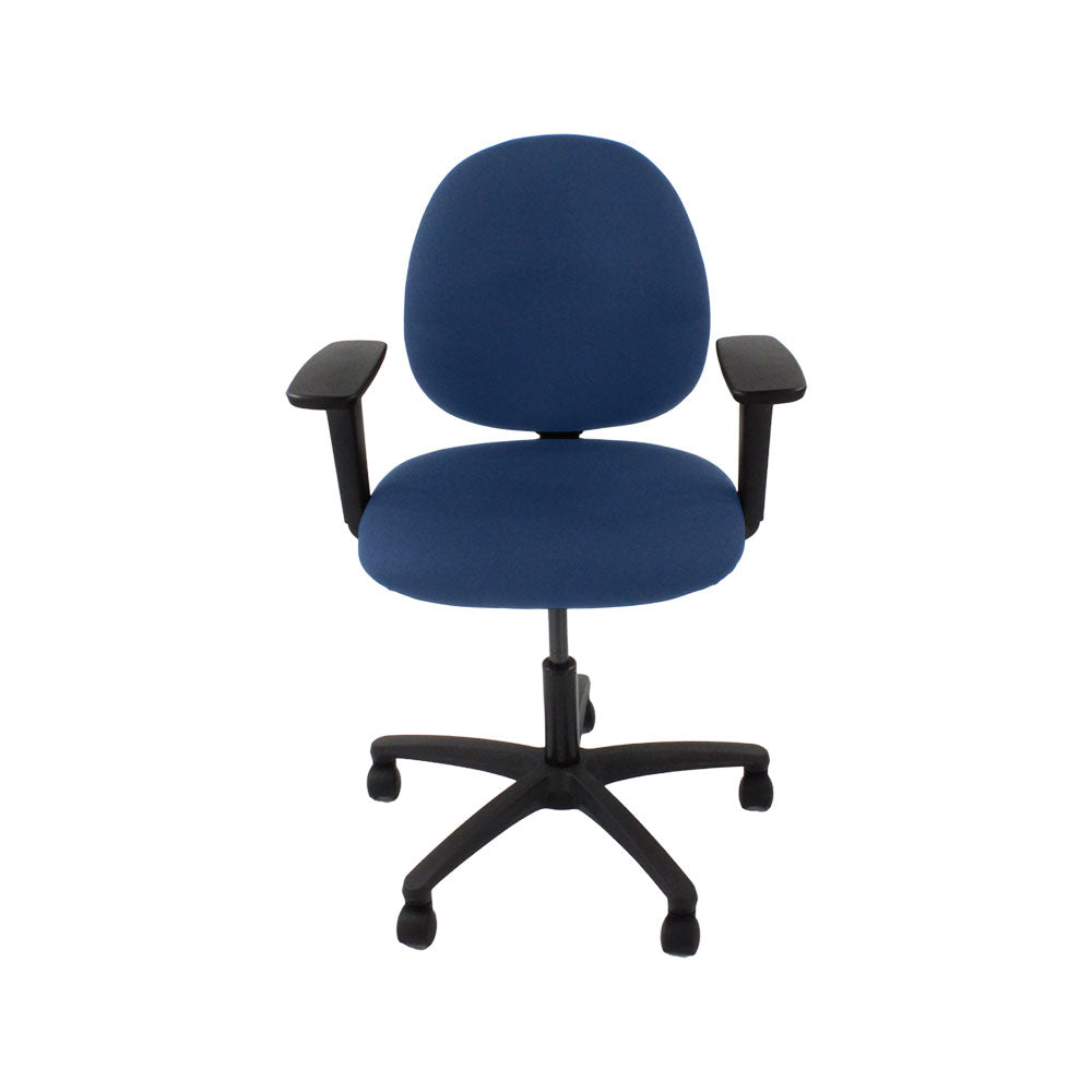 Saxe : <tc>Scoop</tc> Chaise d'opérateur en tissu bleu - Reconditionnée