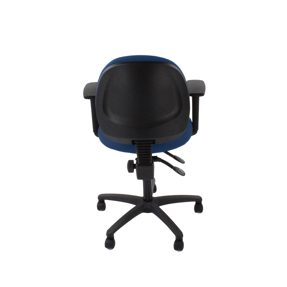 Saxe : <tc>Scoop</tc> Chaise d'opérateur en tissu bleu - Reconditionnée